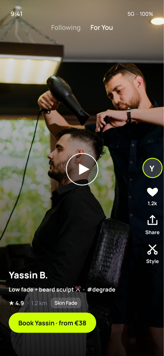 Nowniq feed of barber clips